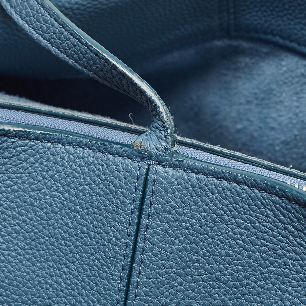 CELINE Blue Leather Small Tri-Fold Tote - Picture 7 of 8